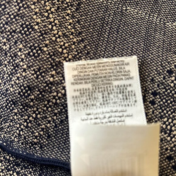 BCBGMaxAzria SZ L Navy & Cream sweater tank dress Layers Timeless Preppy Office - Picture 9 of 9